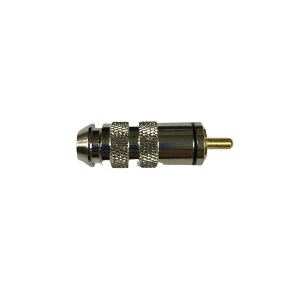 Imagem de Kit 10 Plug RCA Macho Metal Cromado Ponta Dourada - Preto