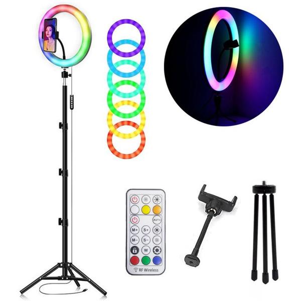 Imagem de Kit 10 Polegada Colorido Ringlight RGB LED - Anel Luz, 26 CM