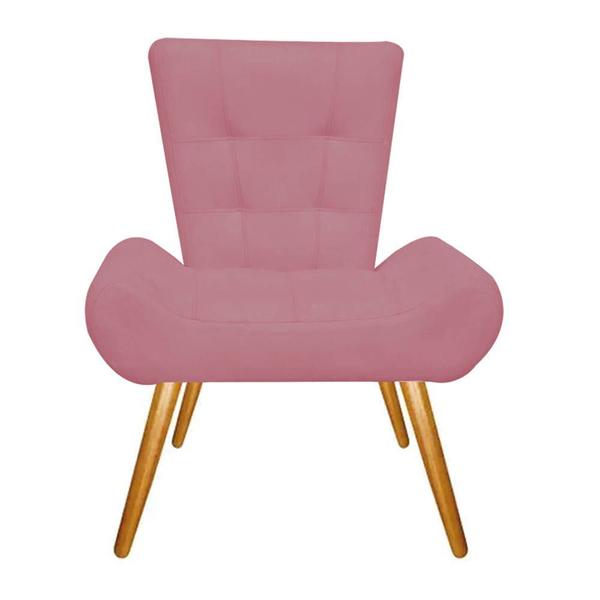 Imagem de Kit 10 Poltrona Cadeira Decorativa  Nani Sala de Estar Recepção Escritório Suede Rosa Bebê - Damaffê Móveis