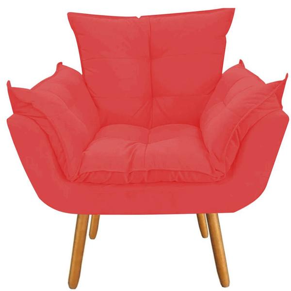 Imagem de Kit 10 Poltrona Cadeira Decorativa  Opala Sala de Estar Recepção Consultório Escritório Suede Vermelho - Damaffê Móveis