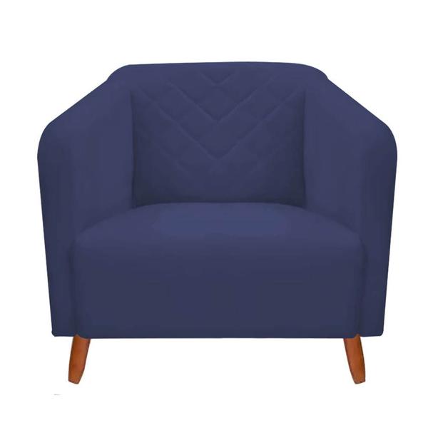 Imagem de Kit 10 Poltrona Cadeira Lotus Decorativa Recepção Sala De Estar Suede Azul Marinho - KDAcanto Móveis