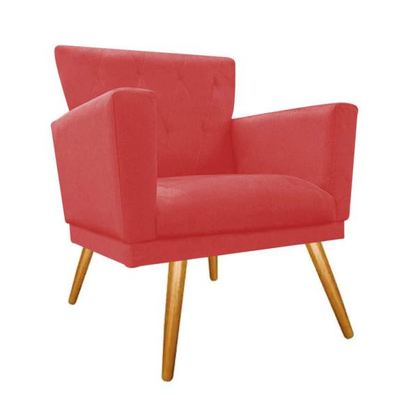 Imagem de Kit 10 Poltrona Cadeira Mind Decorativa Recepção Sala De Estar Suede Vermelho - DAMAFFÊ MÓVEIS