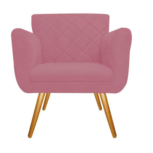 Imagem de Kit 10 Poltronas Cadeira Decorativa Cloe  Pé Palito Para Sala de Estar Recepção Escritório Suede Rosa Bebê - KDAcanto Móveis