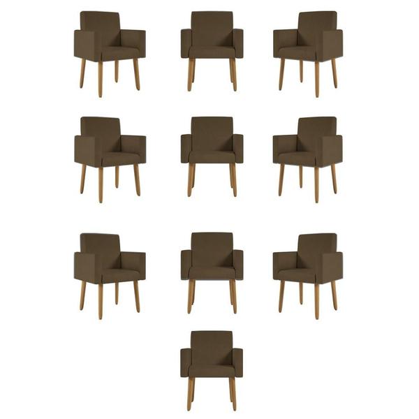 Imagem de Kit 10 Poltronas Decorativa Sala Oferta -Balaqui Decor Marrom