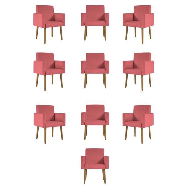 Imagem de Kit 10 Poltronas Decorativa Sala Oferta -Balaqui Decor Rosa