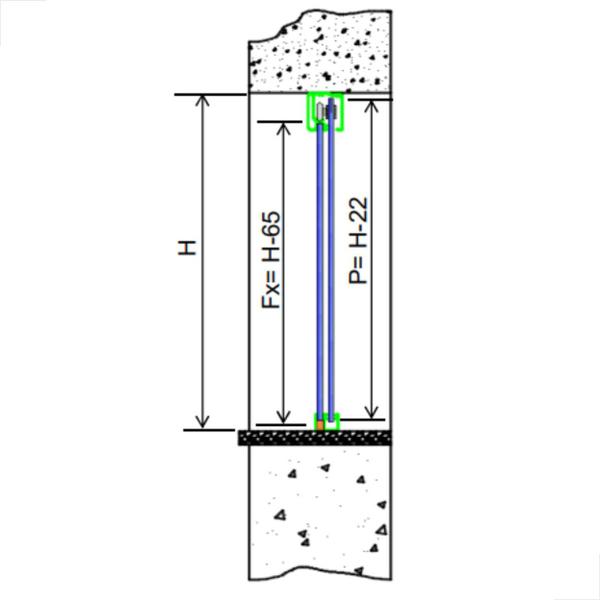 Imagem de Kit - 10 Porta Correr Vidro Alvenaria Metal Sem Miolo Branco