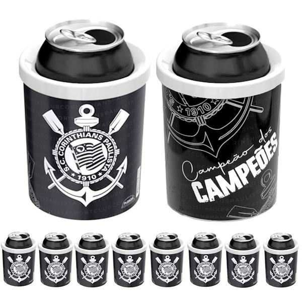 Imagem de Kit 10 Porta Latas Corinthians Timão Lembrança Festa e Niver