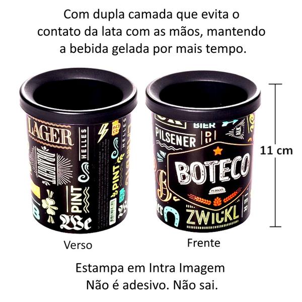 Imagem de Kit 10 Porta Latas de Cerveja e Refri Lettering Lanchonete Barzinho Hamburgueria