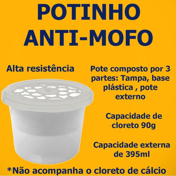 Imagem de Kit 10 Pote Anti Umidade Evita Mofo E Mau Cheiro Tampa Transparente