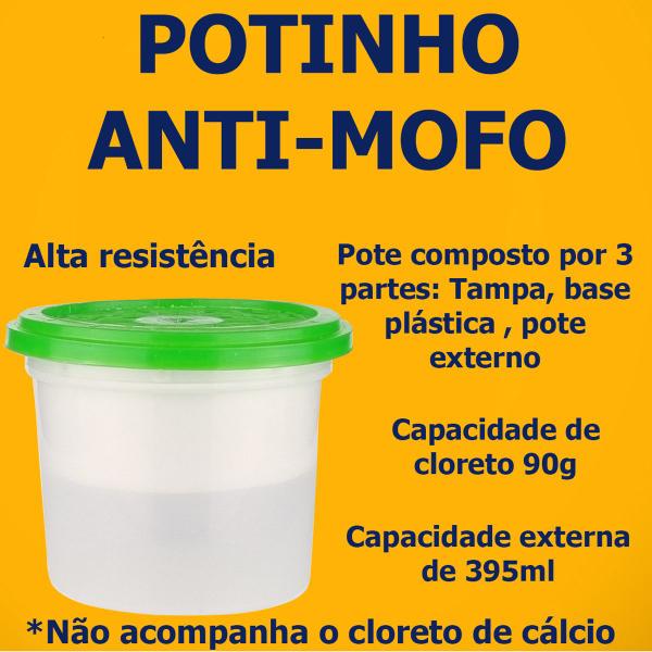 Imagem de Kit 10 Pote Anti Umidade Evita Mofo E Mau Cheiro Tampa Verde