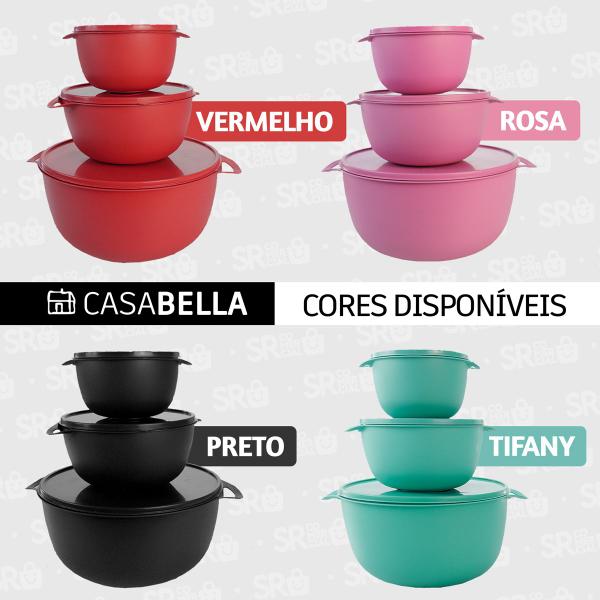 Imagem de Kit 10 Potes 500ml com tampa (Bowl Boll Marmita) para Micro-ondas Lava-louças Freezer Geladeira