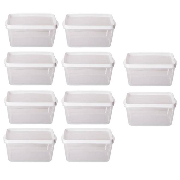 Imagem de Kit 10 Potes Alimentos Retangular  26,5x17,5x14,5 Cm 4.950ML