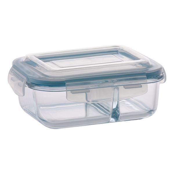 Kit 10 Potes de Vidro com Divisória Marmita 4 Travas 1040ml - QUALITY-HOUSE Imagem de Kit 10 Potes de Vidro com Divisória Marmita 4 Travas 1040ml
