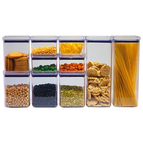 Kit 10 Potes Herméticos Acrílico Mantimentos Cozinha Organização - Paramount Imagem de Kit 10 Potes Herméticos Acrílico Mantimentos Cozinha Organização