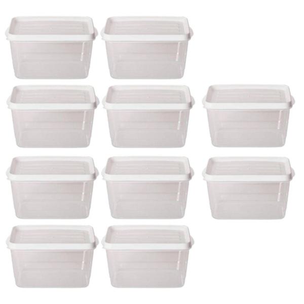 Imagem de Kit 10 Potes Para Alimentos Quadrado  17x15x8,5 Cm 1.400 ML