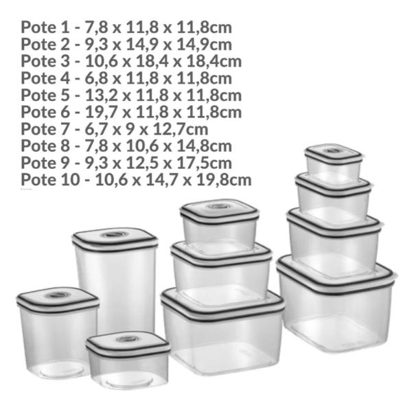 Imagem de Kit 10 Potes Vasilha De Plásticos Herméticos Electrolux Com Tampa