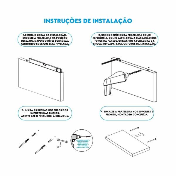 Imagem de Kit 10 Prateleira de Madeira 60x30 com Suporte Invisível Decoração