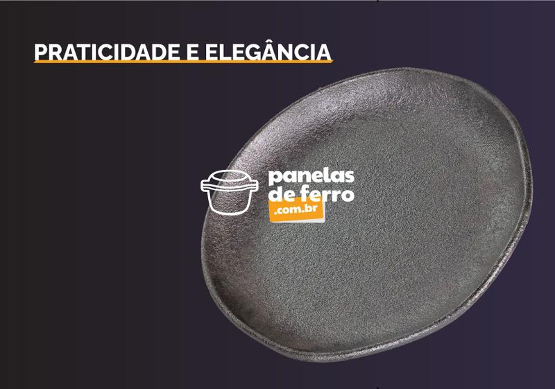 Imagem de Kit 10 Pratos de Ferro Fundido Preto Rustico para Restaurante 20 cm Santana