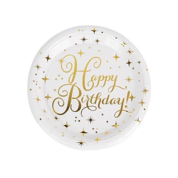 Kit 10 Pratos Sobremesa 18Cm Descartáveis Papel Aniversário - Udlandia Imagem de Kit 10 Pratos Sobremesa 18Cm Descartáveis Papel Aniversário