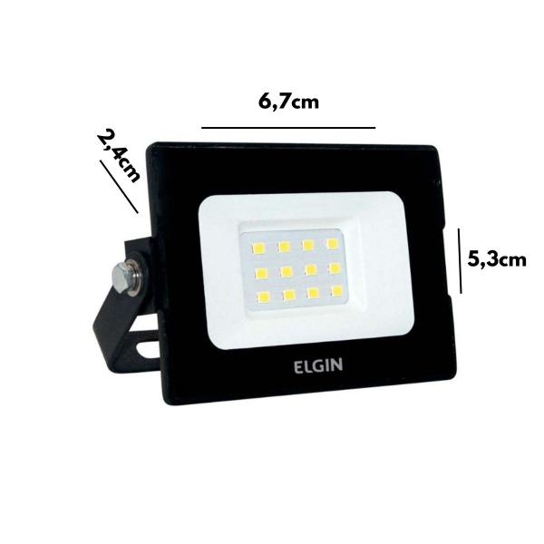 Kit 10 projetor led elgin refletor 10w 6500k bivolt Imagem de Kit 10 projetor led elgin refletor 10w 6500k bivolt
