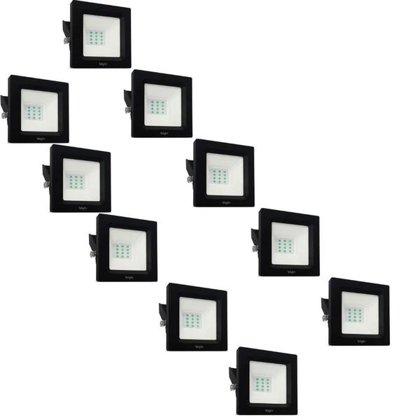 Kit 10 projetor led elgin refletor 10w 6500k bivolt Imagem de Kit 10 projetor led elgin refletor 10w 6500k bivolt