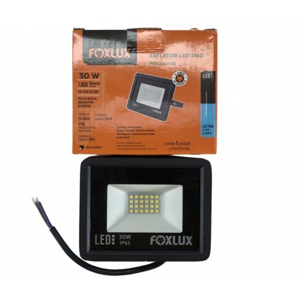 Imagem de Kit 10 projetor refletor led aluminio 30w 6500k bivolt foxlux