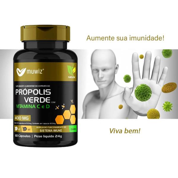 Imagem de KIT 10 PRÓPOLIS VERDE  60 Cápsulas 400mg MUWIZ