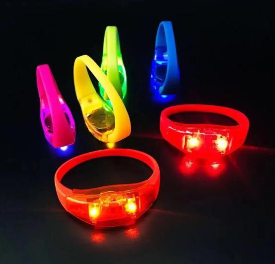 Imagem de Kit 10 Pulseiras Led Hutz Pisca Com Música E Som Balada Neon Rave