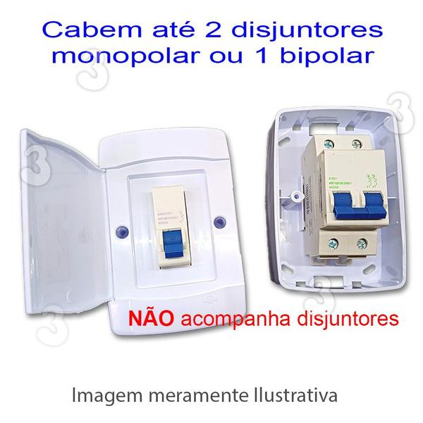 Imagem de Kit 10 Quadro de Distribuição Centrinho Caixa para Disjuntor Din Sobrepor