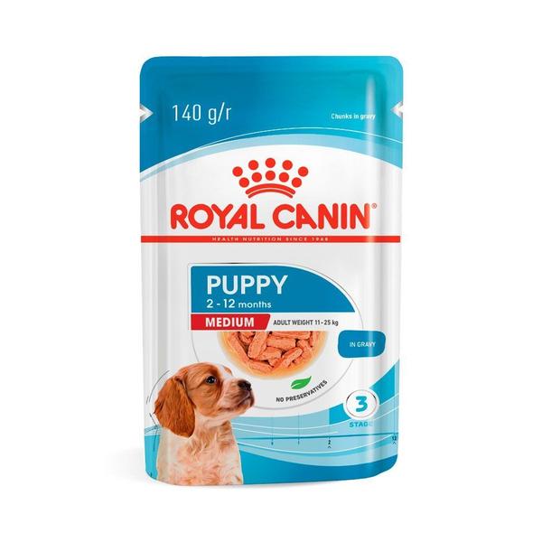 Imagem de Kit 10 Ração Úmida Royal Canin Medium Puppy Cães Filhotes Porte Médio 140g