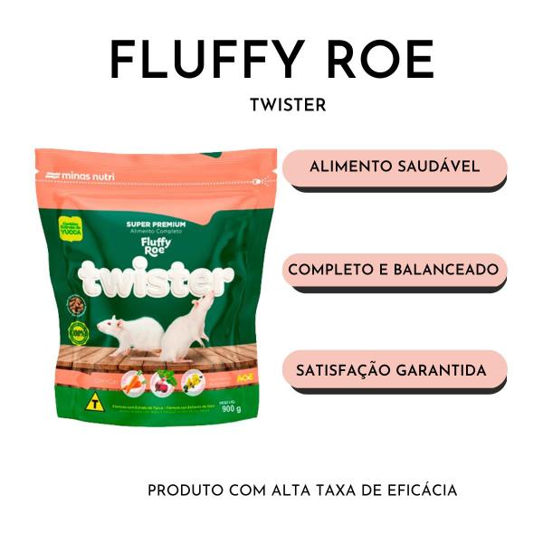 Kit 10 Rações Super Premium Fluffy Roe Para Twister 900g - Minas Nutri Imagem de Kit 10 Rações Super Premium Fluffy Roe Para Twister 900g