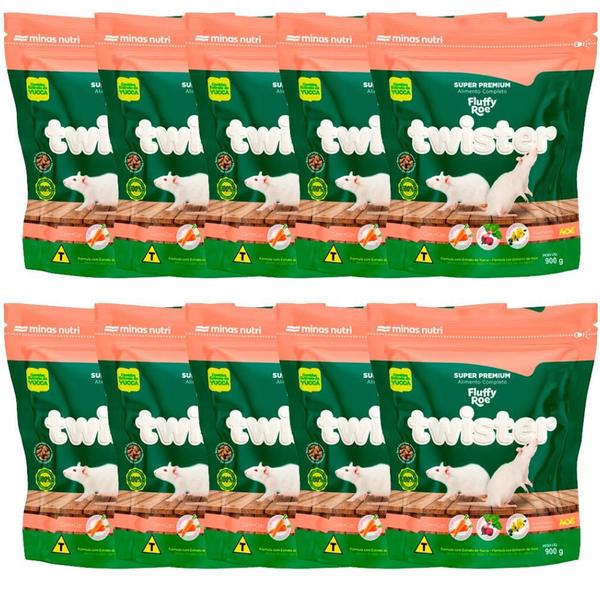 Kit 10 Rações Super Premium Fluffy Roe Para Twister 900g - Minas Nutri Imagem de Kit 10 Rações Super Premium Fluffy Roe Para Twister 900g