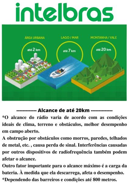 Imagem de Kit 10 Rádio Comunicador Intelbras Rc3002 UHF Longo Alcance Até 20km