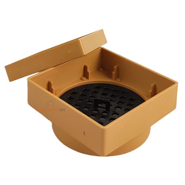 Kit 10 Ralo Oculto Invisível Quadrado 10x10cm Plástico Com Tela Para Banheiro - AMZ Imagem de Kit 10 Ralo Oculto Invisível Quadrado 10x10cm Plástico Com Tela Para Banheiro - AMZ