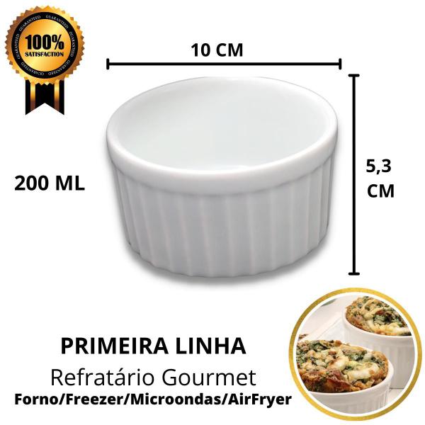 Imagem de Kit 10 Ramekin Canelado Porcelana Grande 200 ml