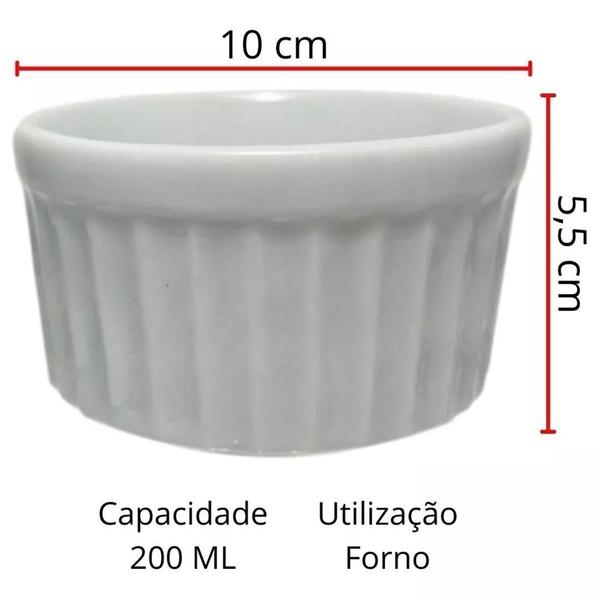 Imagem de Kit 10 Ramequim De Porcelana Branco 10X5Cm-8426