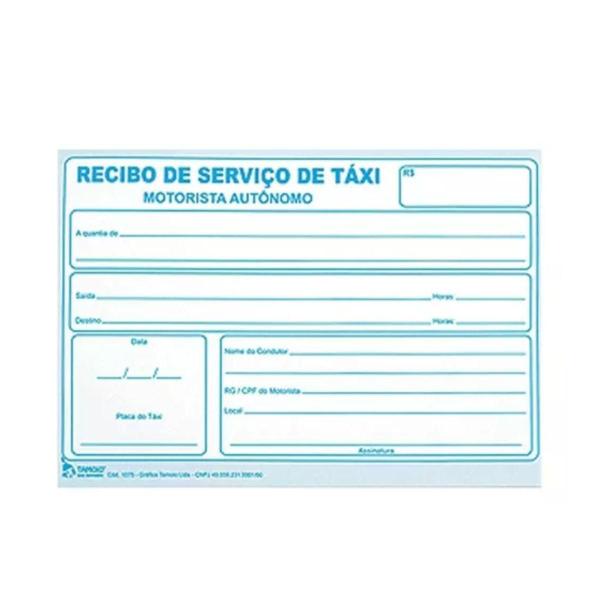 Imagem de Kit 10 Recibo De Taxi Bloco Talão Para Motoristas Aplicativo