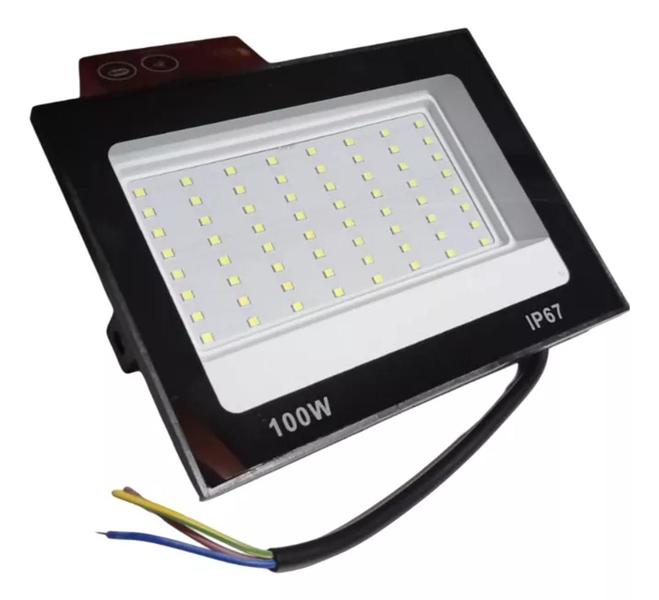 Imagem de Kit 10 Refletor 100w Led Smd Slim Branco Frio Ip67