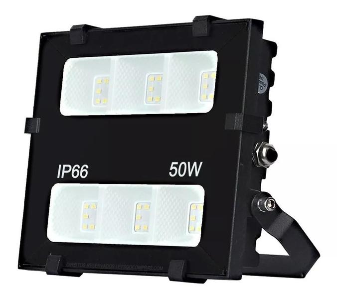 Imagem de Kit 10 Refletor Holofote Led 50w Branco Frio Ip66 Bivolt Top