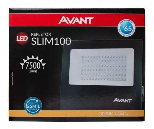 Imagem de Kit 10 Refletor Led 100w Avant 3000k Branco Quente Ip65