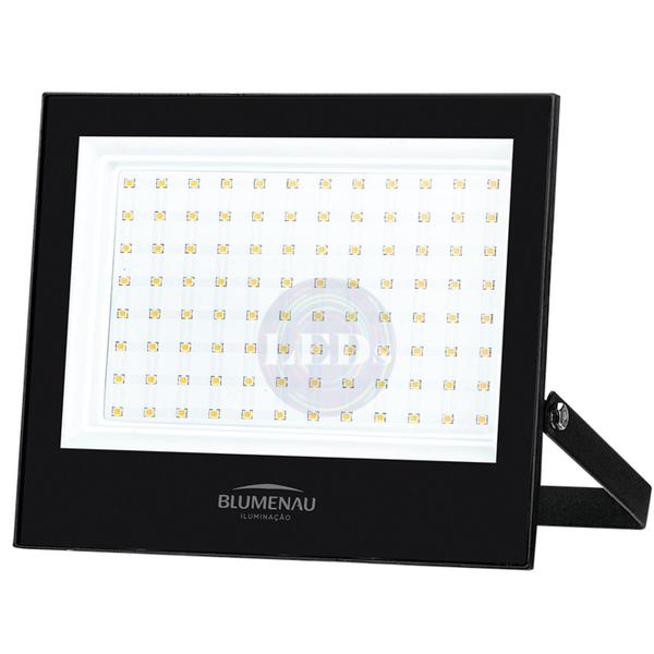 Imagem de Kit 10 Refletor Led Slim 100w Branco Quente 3000K IP66 Luz AMARELA