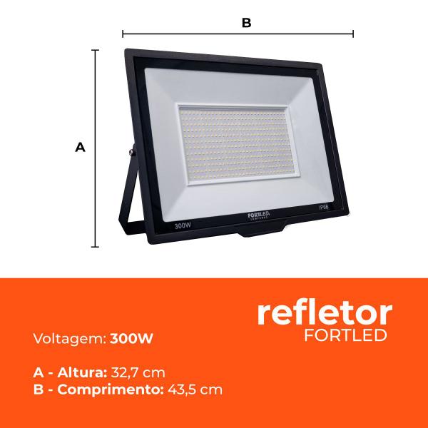 Imagem de Kit 10 Refletores de Led  300W Fortled