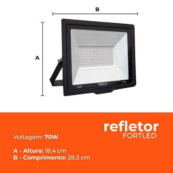 Imagem de Kit 10 Refletores de Led 70W  Fortled