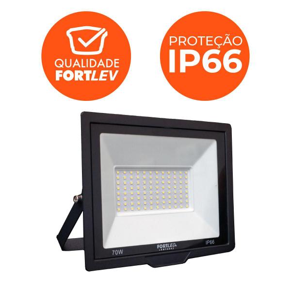 Imagem de Kit 10 Refletores de Led 70W  Fortled