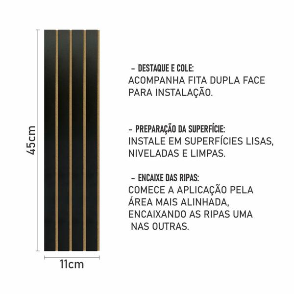 Imagem de Kit 10 Revestimentos Decorativos Ripado 45x11