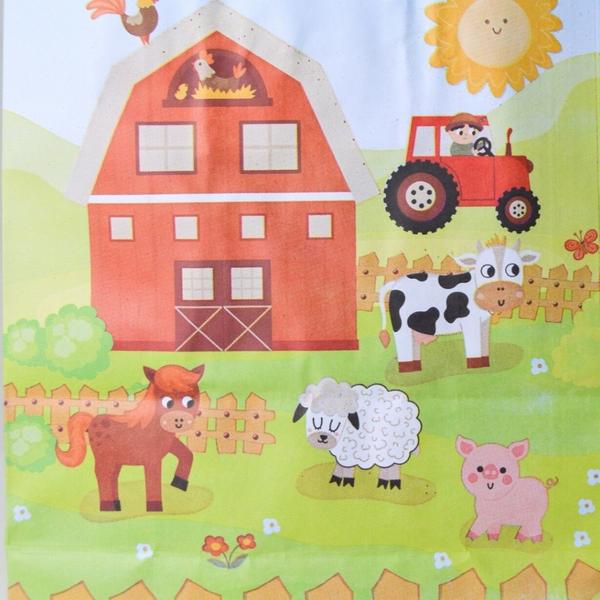 Imagem de Kit 10 Sacolinha Kraft Fazendinha Infantil P/ Lembrancinha