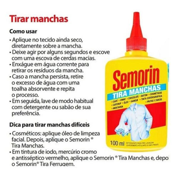 Imagem de Kit 10 Semorin Tira Ferrugem50ml 10 Semorin Tira Mancha100ml