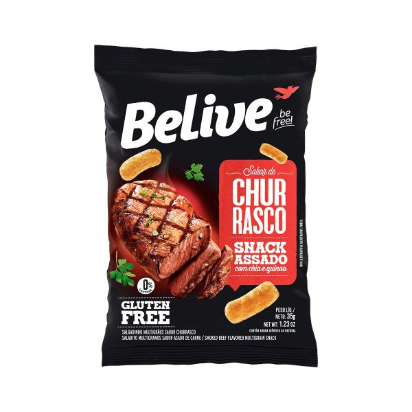 Imagem de Kit 10 Snack Sem Glúten Sabor Churrasco e Cebola 35g  Belive