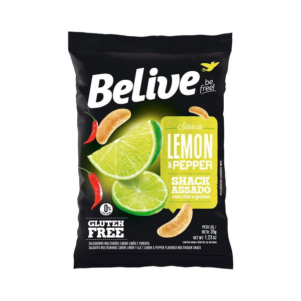 Imagem de Kit 10 Snack Sem Glúten Sabor Churrasco e Lemon 35g - Belive