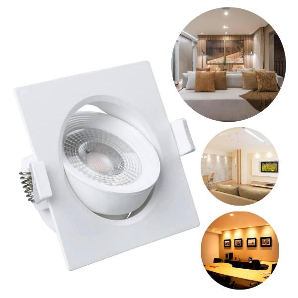 Imagem de Kit 10 Spot Led Embutir Quadrado 5w 6500k Luz Branco Fria